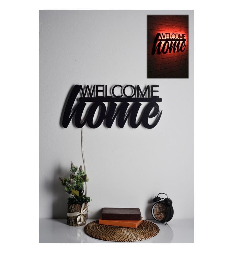 Eclairage décoratif à LED, rouge, socle en MDF noir, 60 LED/mètre de bande LED