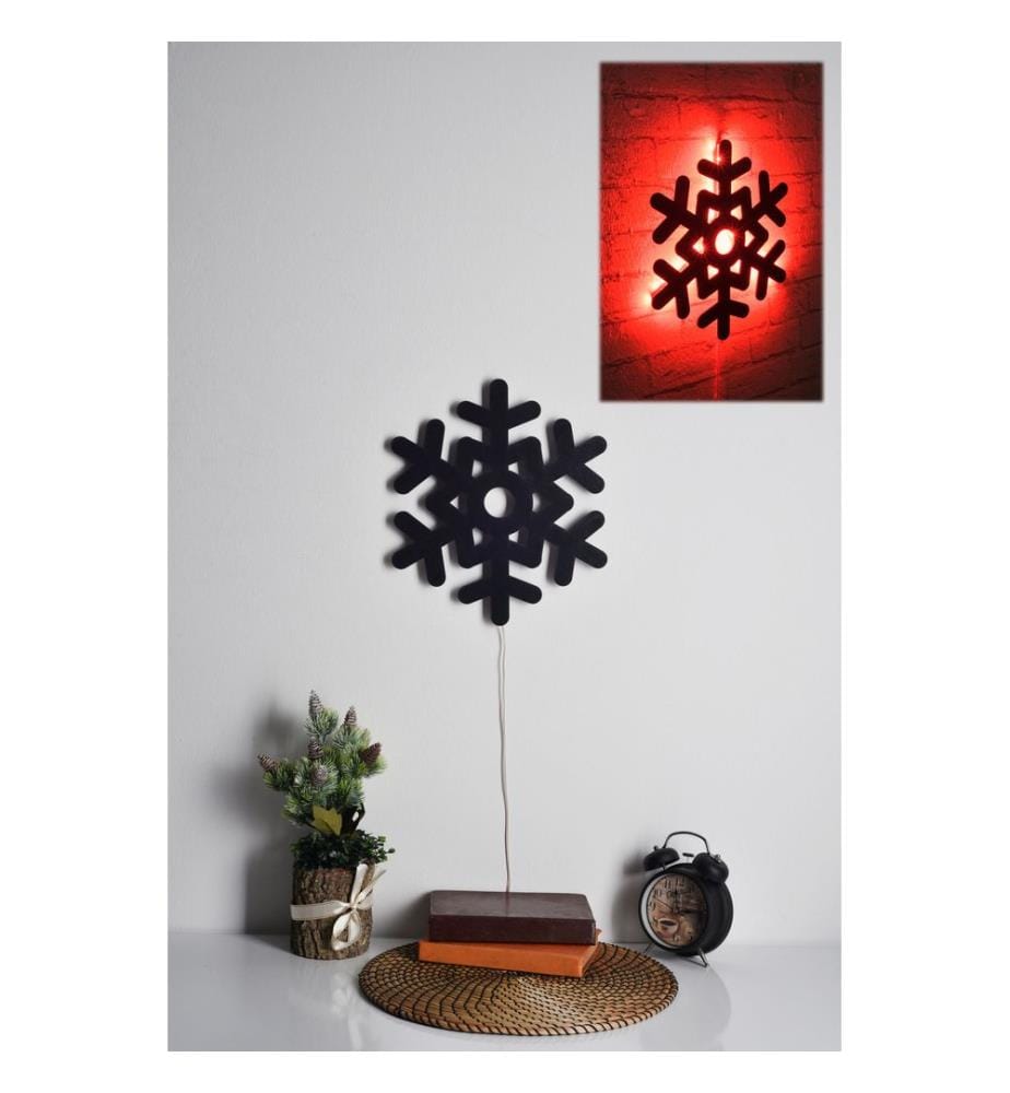Eclairage décoratif à LED, rouge, socle en MDF noir, 60 LED/mètre de bande LED