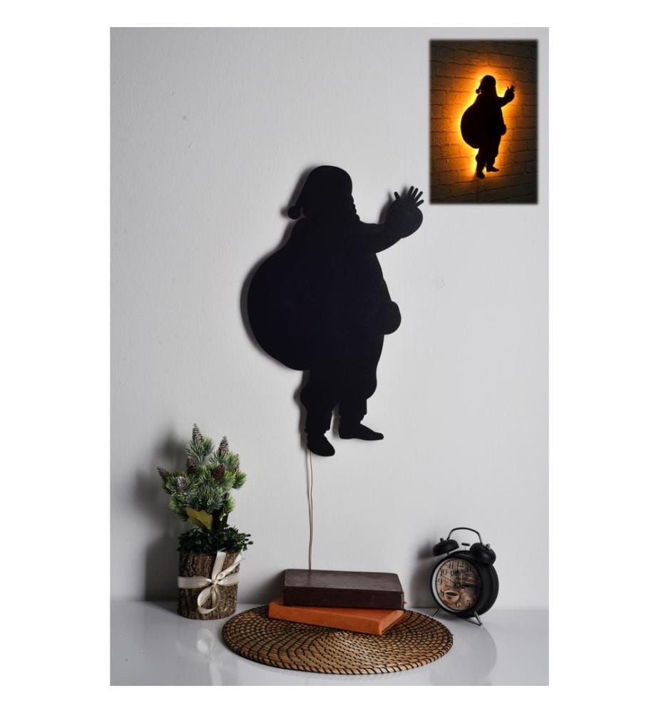 Éclairage décoratif à LED, jaune, socle en MDF noir, 60 LEDs/m de bande LED