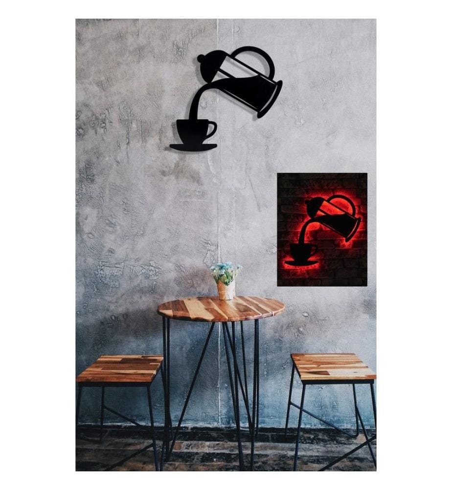 Eclairage décoratif à LED, rouge, socle en MDF noir, 60 LED/mètre de bande LED