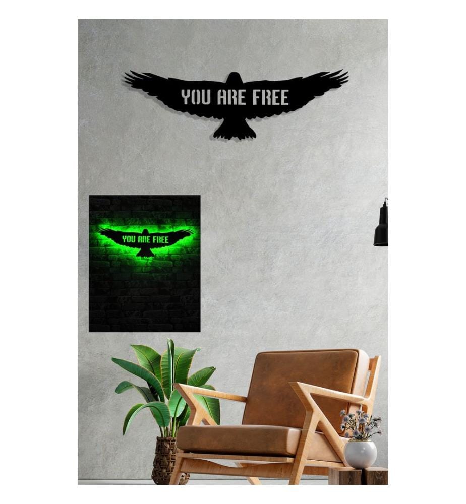 Éclairage décoratif à LED, vert, socle en panneau MDF noir, 60 LED/mètre de bande LED