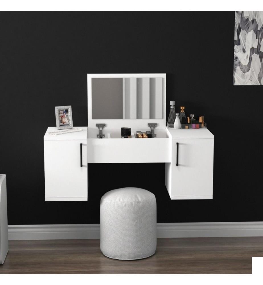 Table de maquillage, blanc, panneau de particules mélaminé