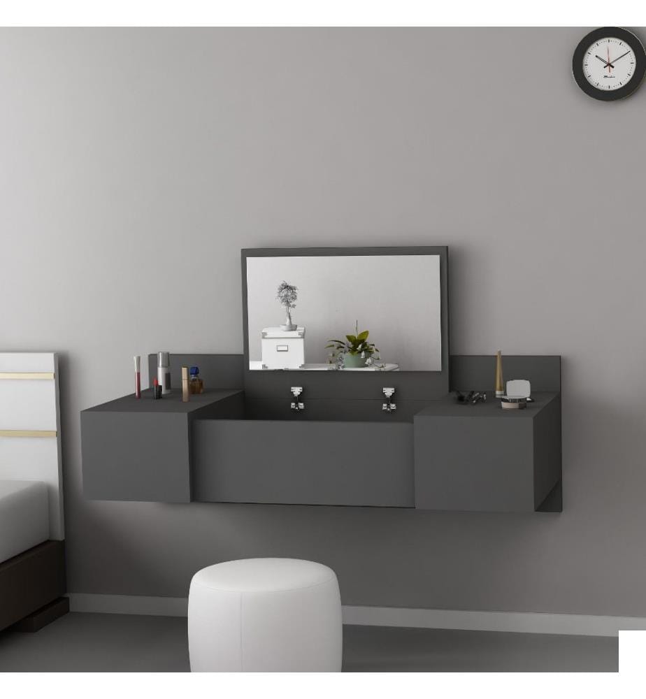 Table de maquillage, Anthracite, panneau de particules mélaminé