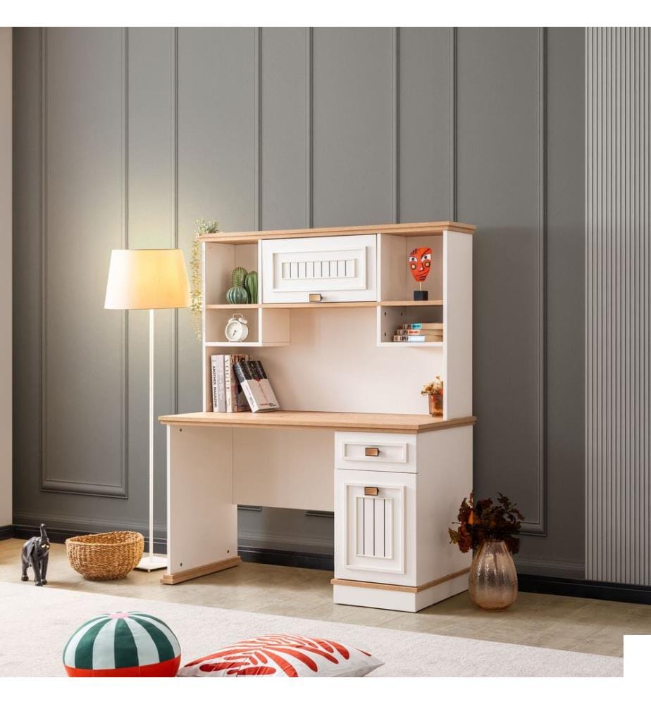 Bureau d'étude, panneau de particules 100 % mélaminé, crème clair