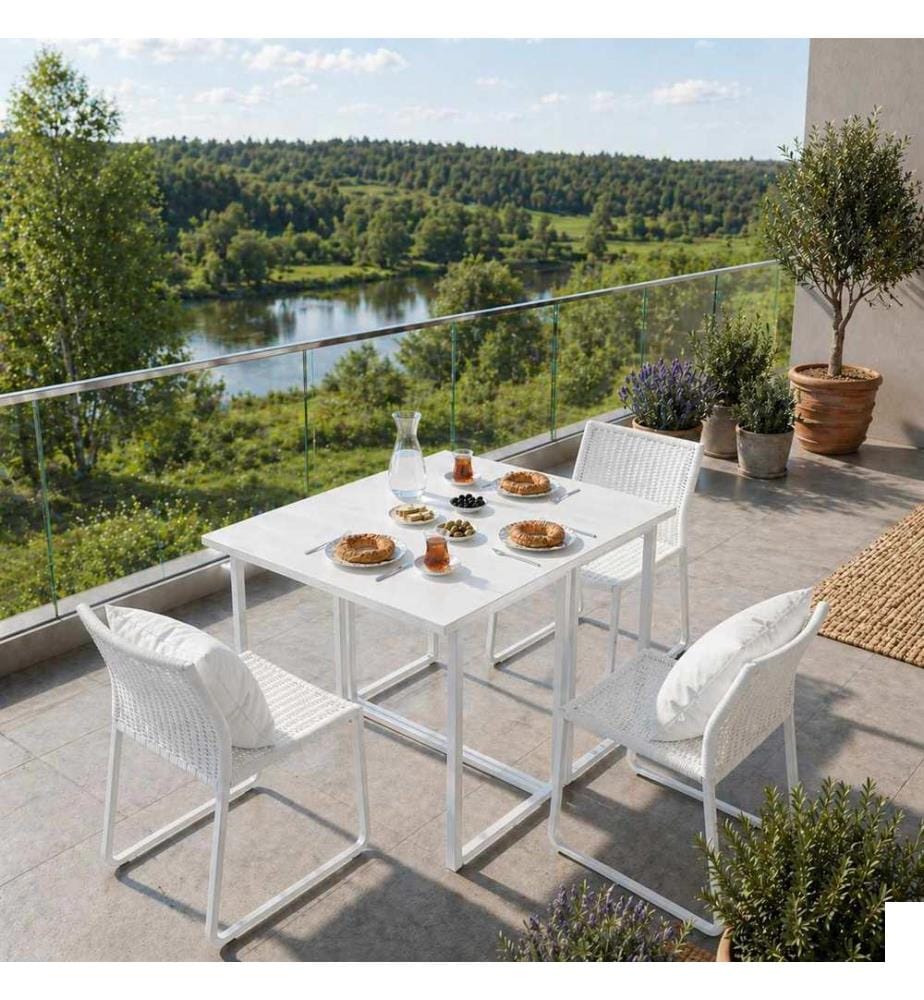 Table pliante, panneau de particules 100 % mélaminé, blanc