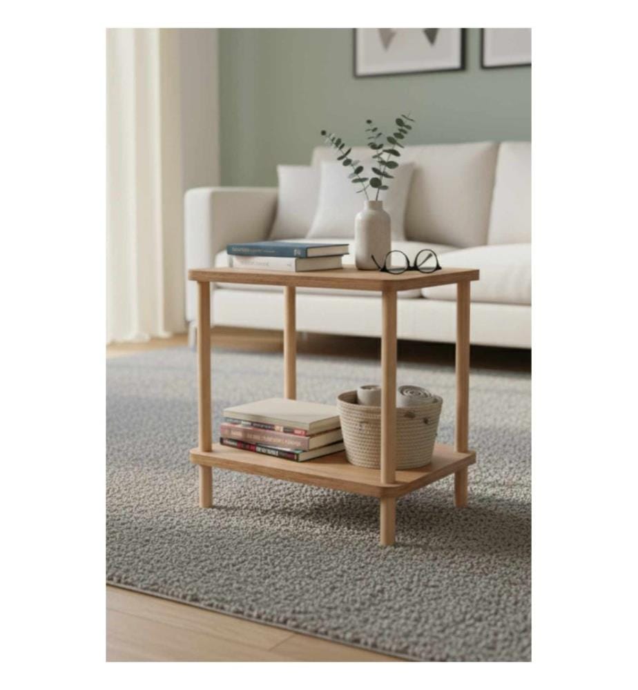 Table d'appoint, panneau de particules 100 % mélaminé, pin
