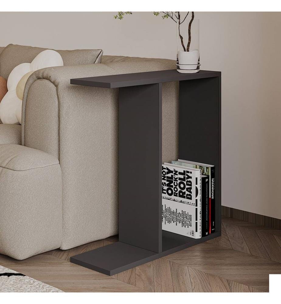 Table d'appoint, panneau de particules 100 % mélaminé, anthracite