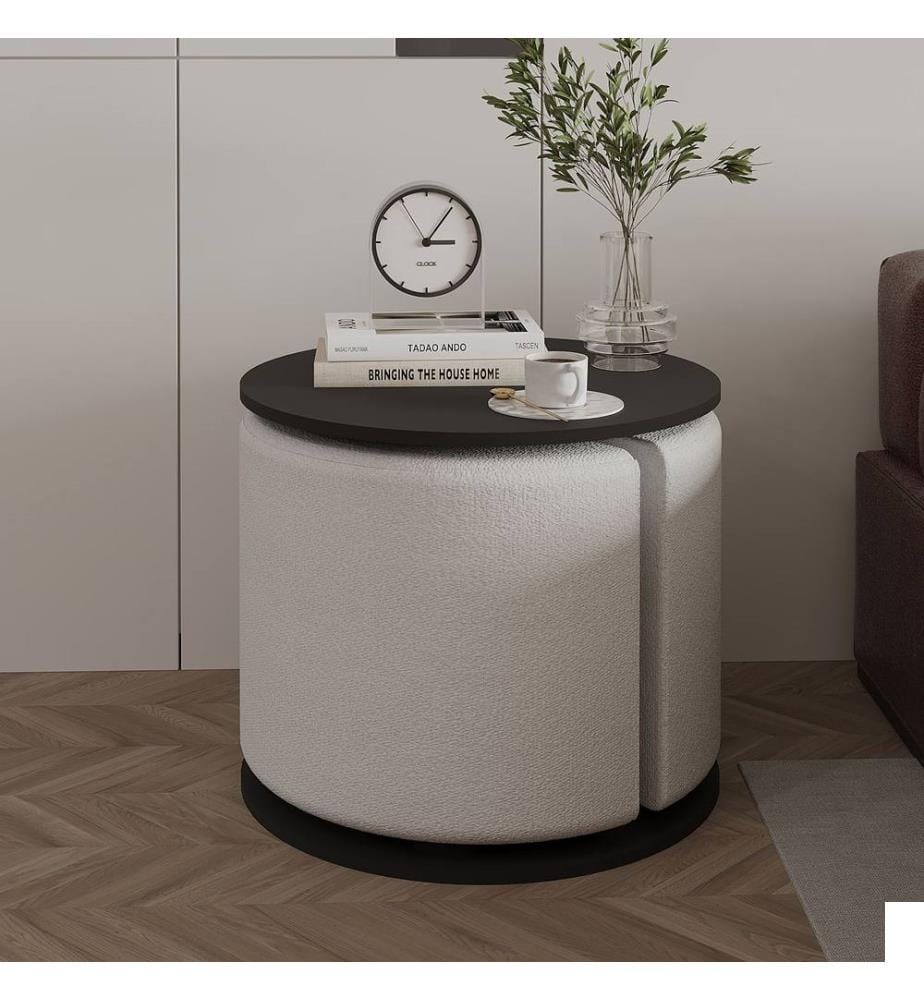 Ensemble de tables d'appoint, panneaux de particules 100 % mélaminés, anthracite