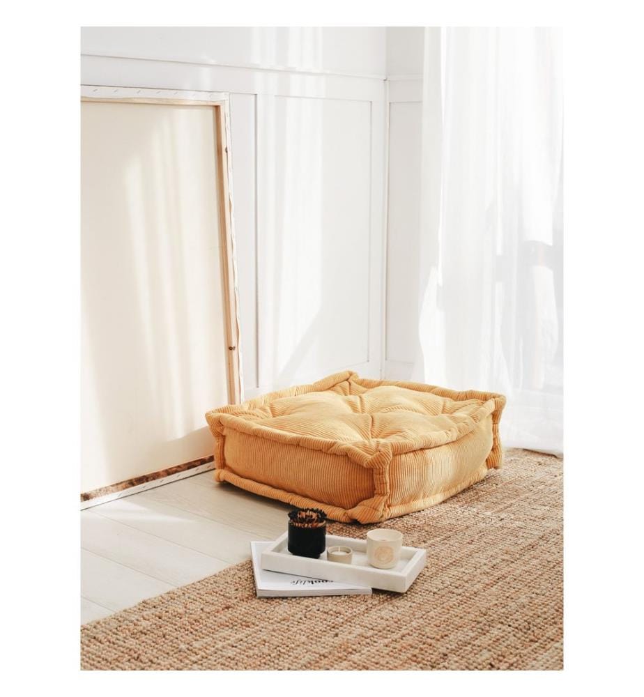 Coussin, jaune, tissu : 100% velours
