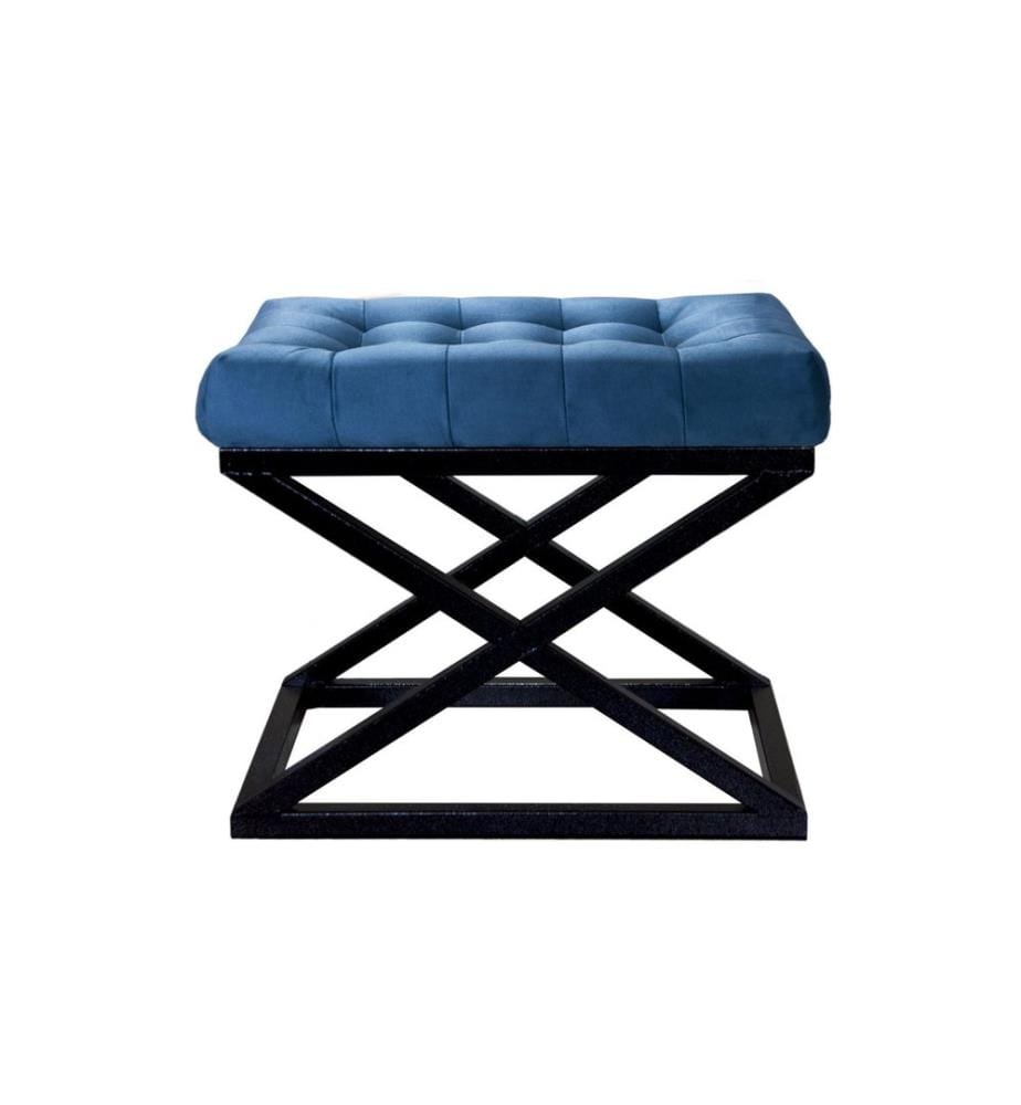 Pouf, bleu marine, noir, cadre : 100% métal, tissu : 100% polyester 100% polyester Babyface