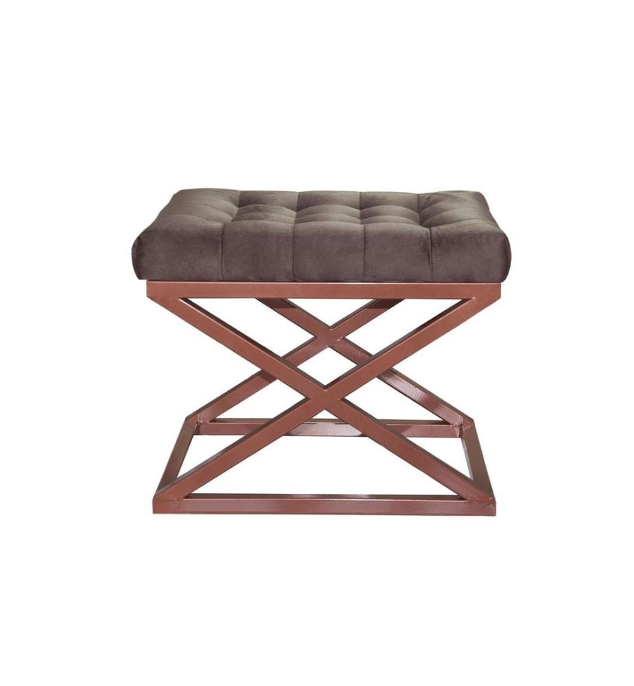 Pouf, Copper, Brown, Structure : 100% métal, Tissu : 100% polyester Babyface 100% métal, tissu : 100% polyester 100% polyester Babyface