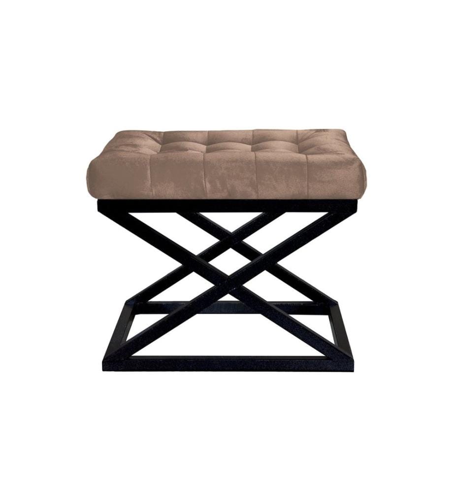 Pouf, noir, marron, structure : 100% métal, tissu : 100% polyester 100% polyester Babyface
