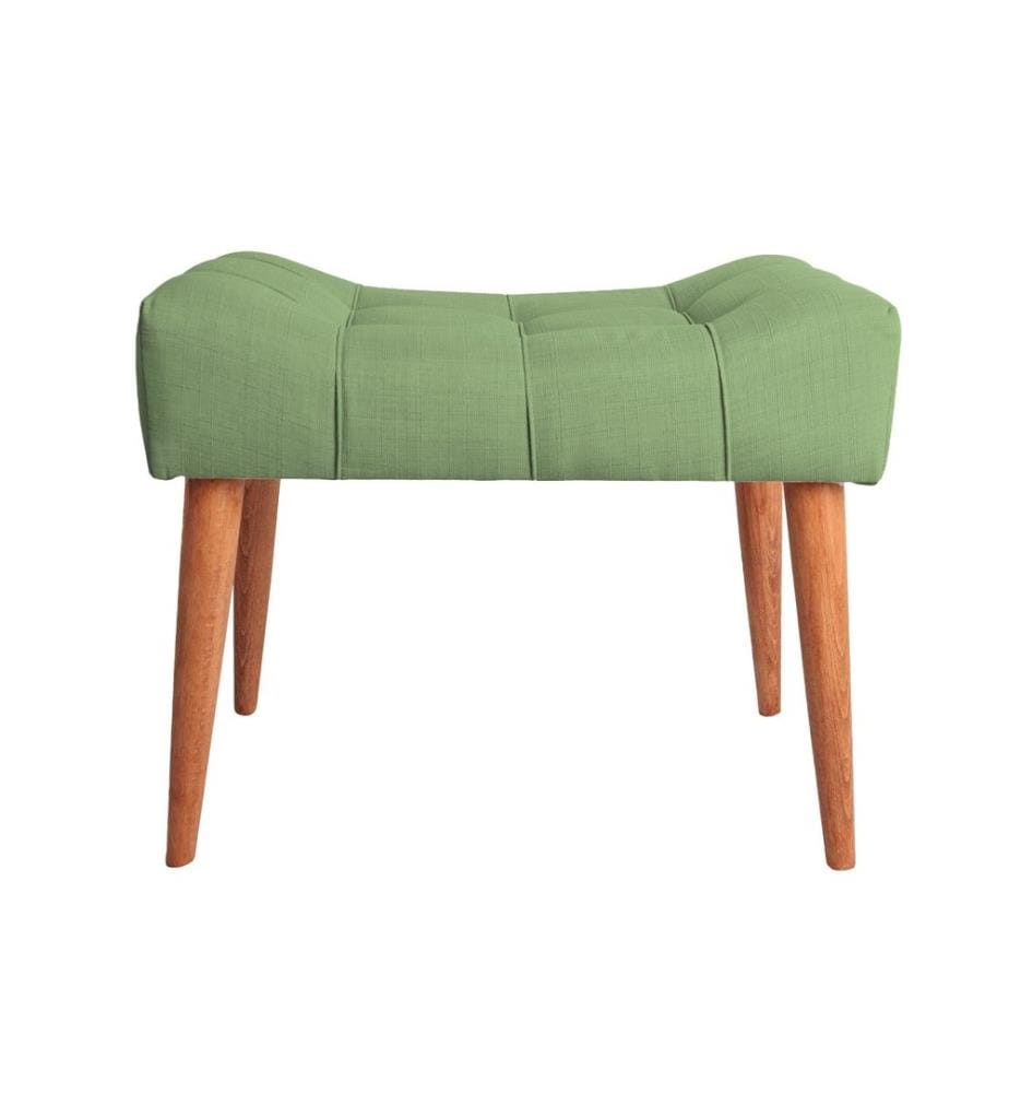 Pouf, vert pétrole, structure : BOIS MASSIF, tissu : 100 % POLYESTER, pieds en bois