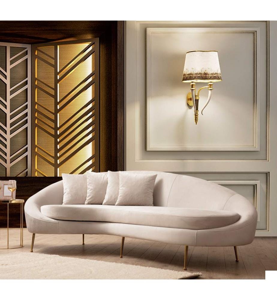 Beige, Canapé Lit, Bois Cadre De Hêtre , Panneau De Bord