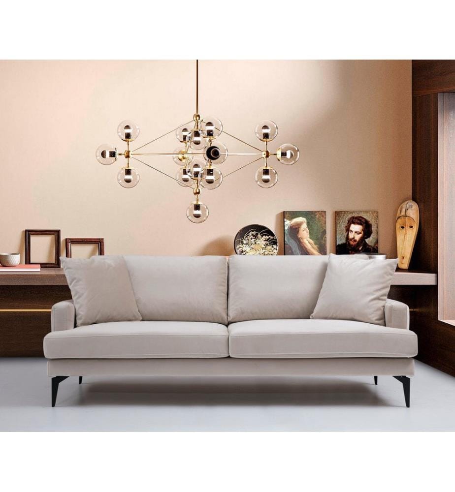 Beige, Canapé Lit, Bois Cadre De Hêtre , Panneaux De Bord
