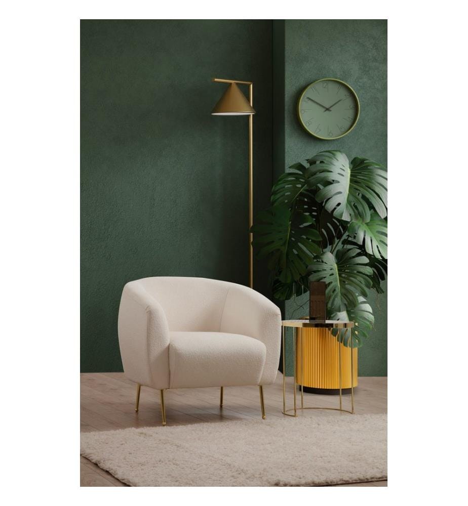 Chaise à oreilles, crème, châssis : Bois de hêtre / Chipboard, tissu : 100% polyester