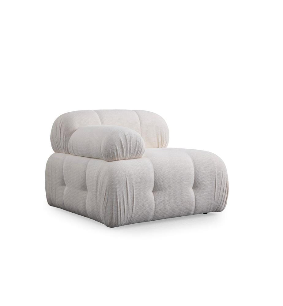 Canapé 1 place, blanc, structure : BOIS DE HÊTRE / AGRAGÉ, tissu : 100 % POLYESTER, pieds en plastique