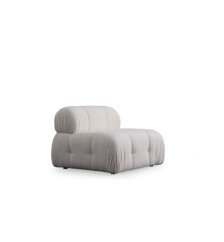 Canapé 1 place, blanc, structure : BOIS DE HÊTRE / AGRAGÉ, tissu : 100 % POLYESTER, pieds en plastique