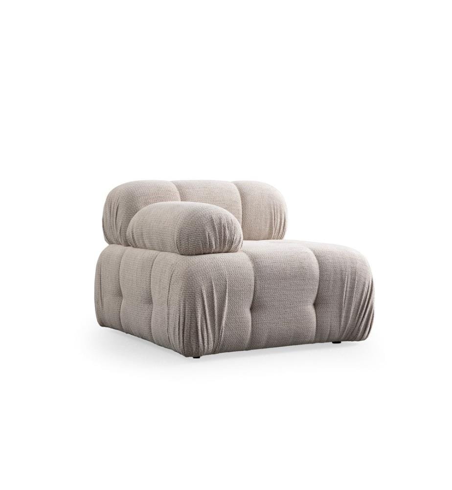 Canapé 1 place, crème, structure : BOIS DE HÊTRE / AGRAGÉ, tissu : 100 % POLYESTER, pieds en plastique