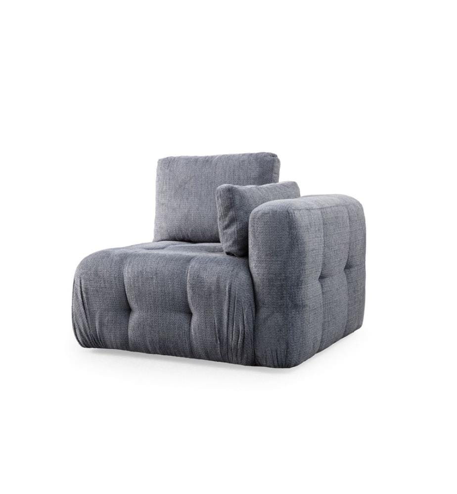 Canapé 1 place, gris, structure : BOIS DE HÊTRE / AGRAGÉ, tissu : 100 % POLYESTER