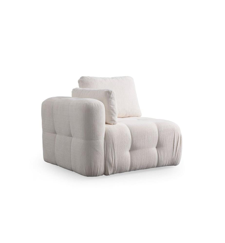 Canapé 1 place, blanc, structure : BOIS DE HÊTRE / AGRAGÉ, tissu : 100 % POLYESTER