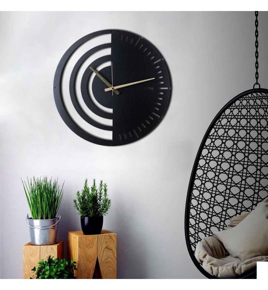 Horloge murale décorative en métal, noir, métal