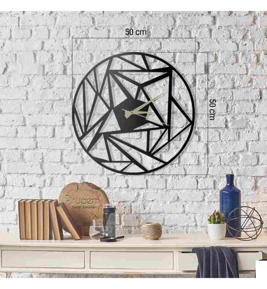 Horloge murale décorative en métal, noir, métal