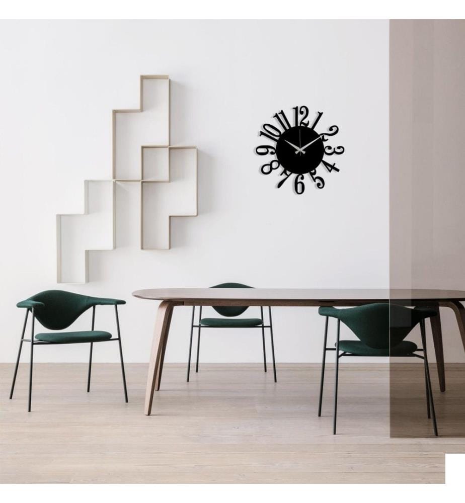 Horloge murale décorative en métal, noir, métal