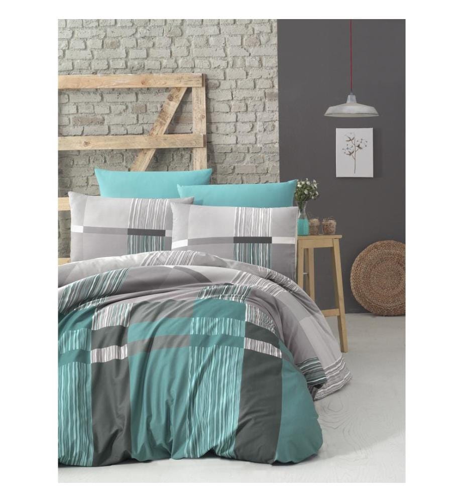 Turquoise, Couette, Coton Ranforce