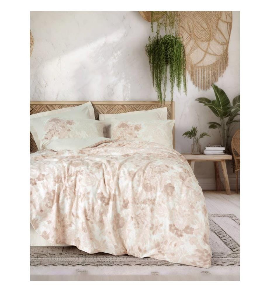 Ensemble housse de couette Ranforce King, beige, 100 % COTON RANFORCE
