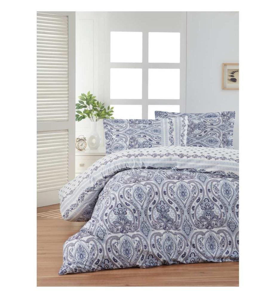 Bleu, Blanc, Couette, Coton Ranforce