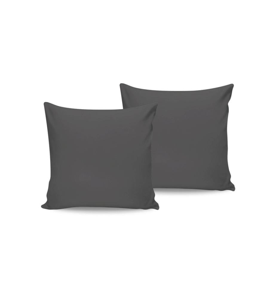 Taie d'oreiller, 2 pièces, Anthracite, 100% coton Ranforce