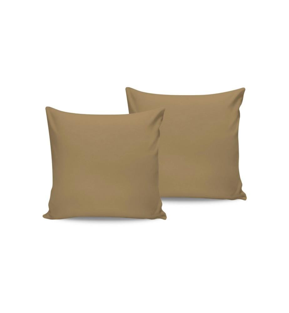 Taie d'oreiller 2 pièces, Light Brown, 100% Cotton Ranforce