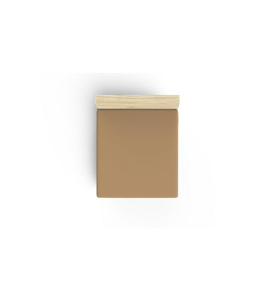 Drap-housse double Ranforce, marron clair, 100 % COTON