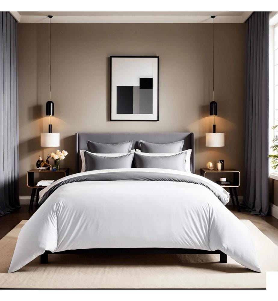 Housse de couette double Ranforce, blanche, 100 % COTON RANFORCE