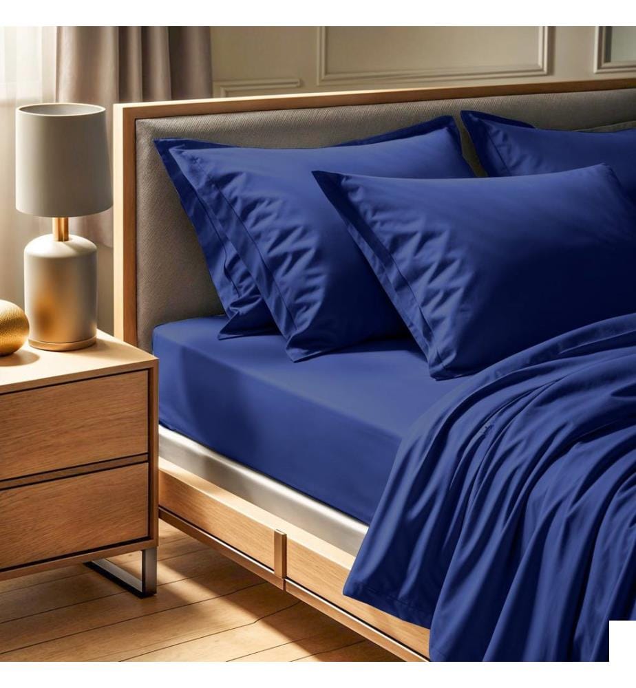 Drap-housse petit format Ranforce, bleu foncé, 100 % COTON RANFORCE