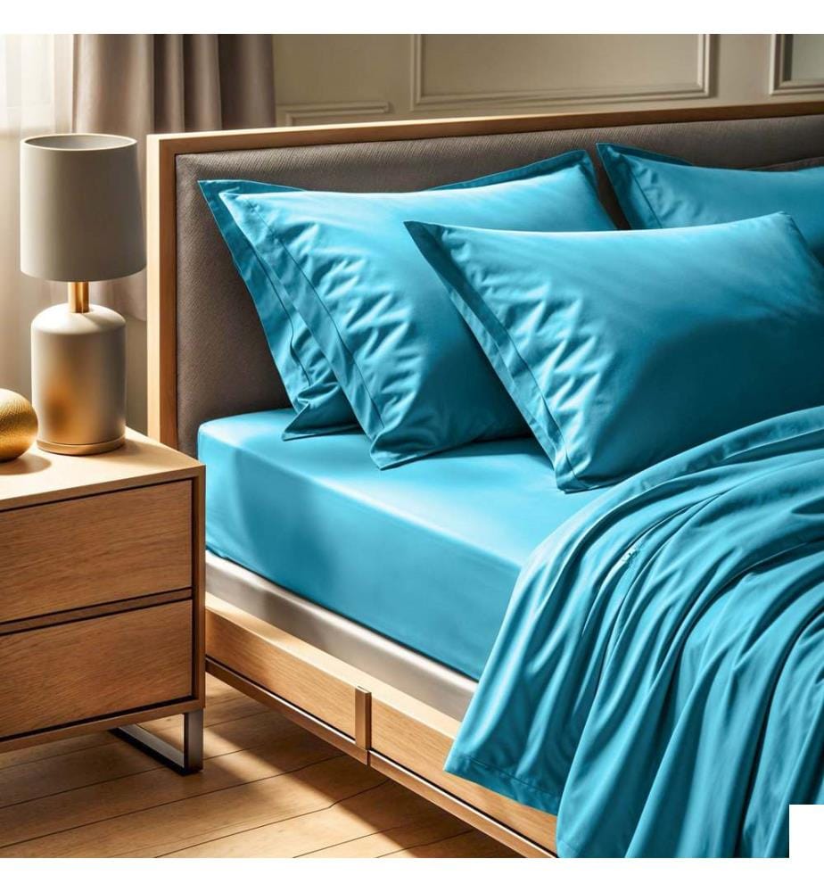 Drap-housse petit format Ranforce, turquoise, 100 % COTON RANFORCE