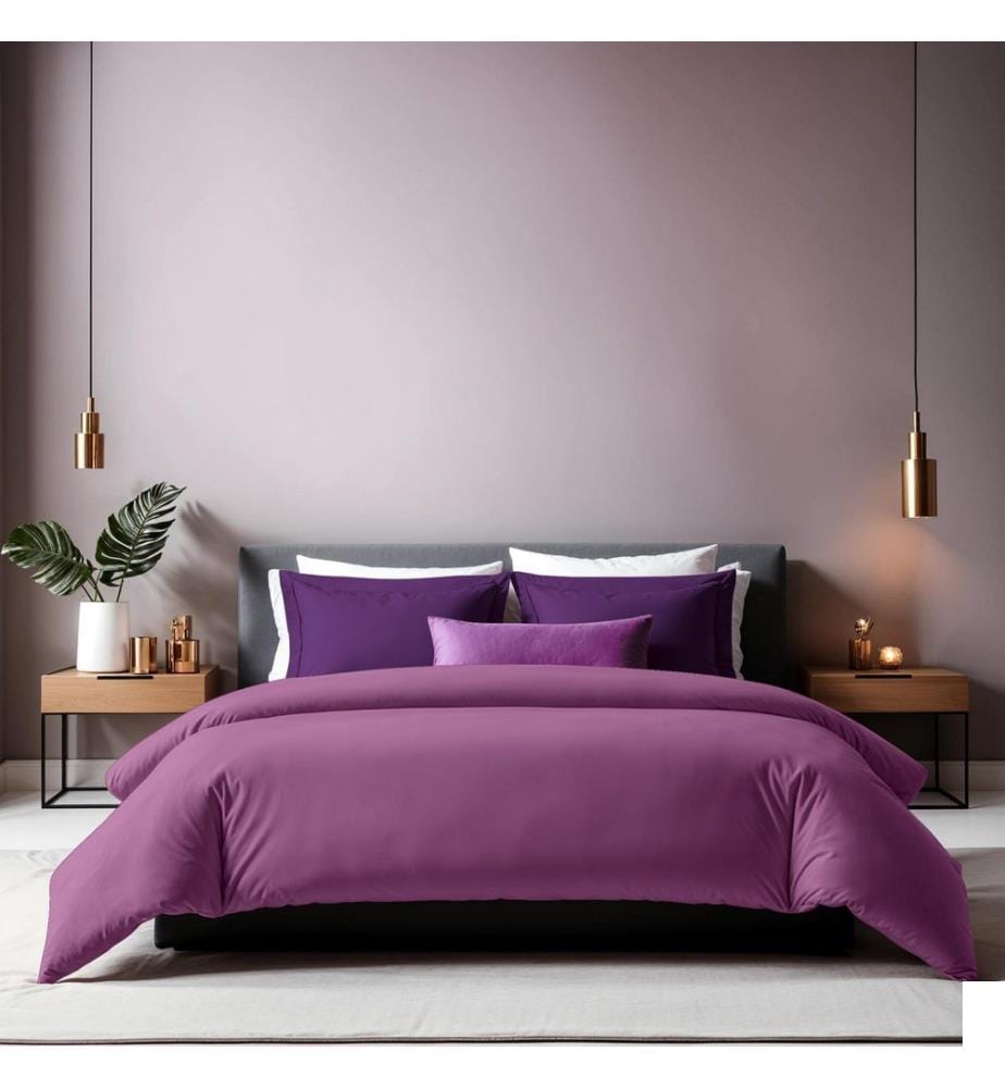 Housse de couette simple Ranforce, violette, 100 % COTON RANFORCE