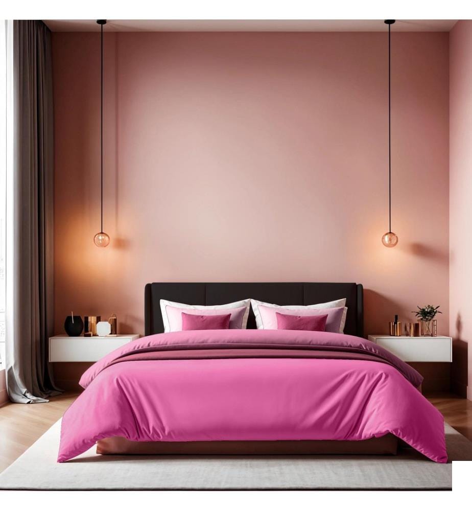 Housse de couette simple Ranforce, rose poudré, 100 % COTON RANFORCE