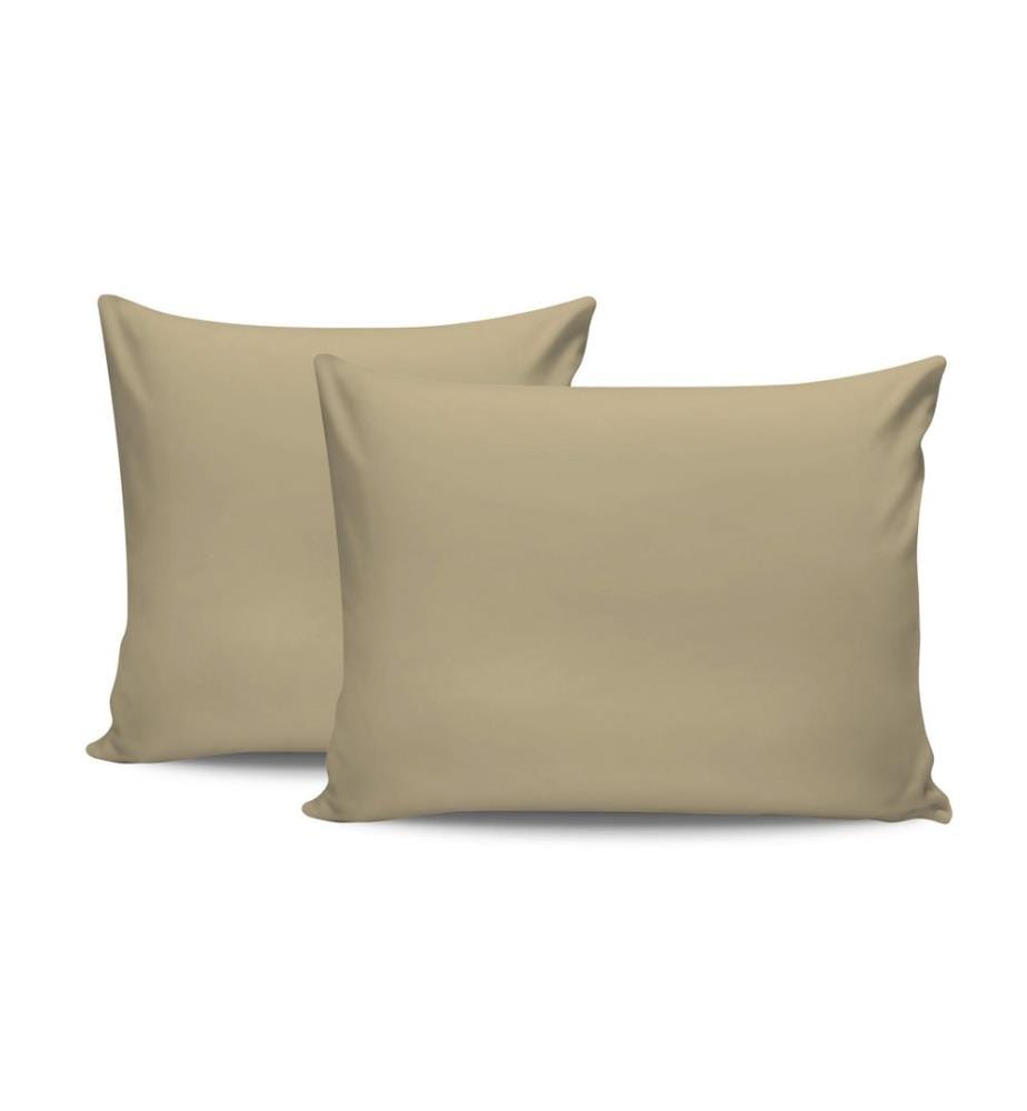Ensemble de taies d'oreiller, 2 pièces, beige, 100 % COTON RANFORCE