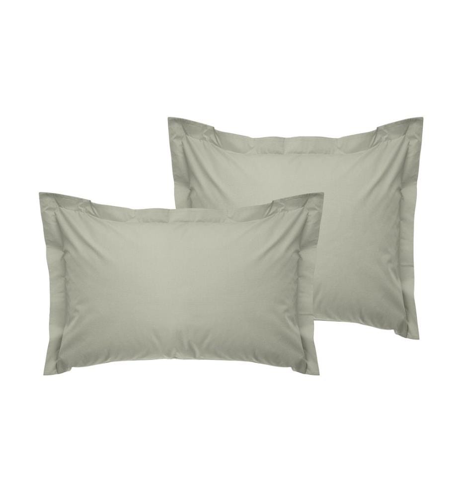 Ensemble de taies d'oreiller Oxford, 2 pièces, vert, 100 % COTON RANFORCE