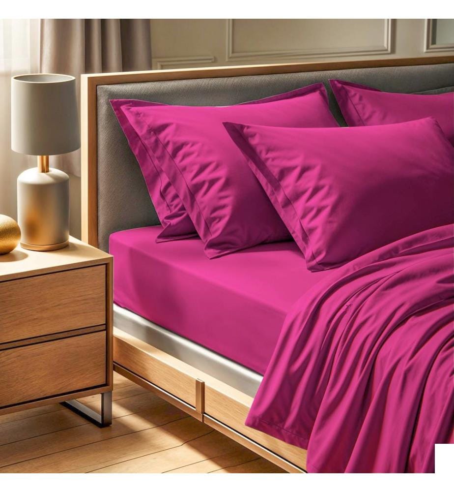 Drap-housse double Ranforce, rose poudré, 100 % COTON RANFORCE