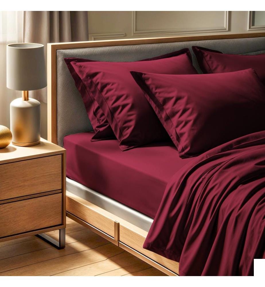 Drap-housse double Ranforce, rose poudré, 100 % COTON RANFORCE