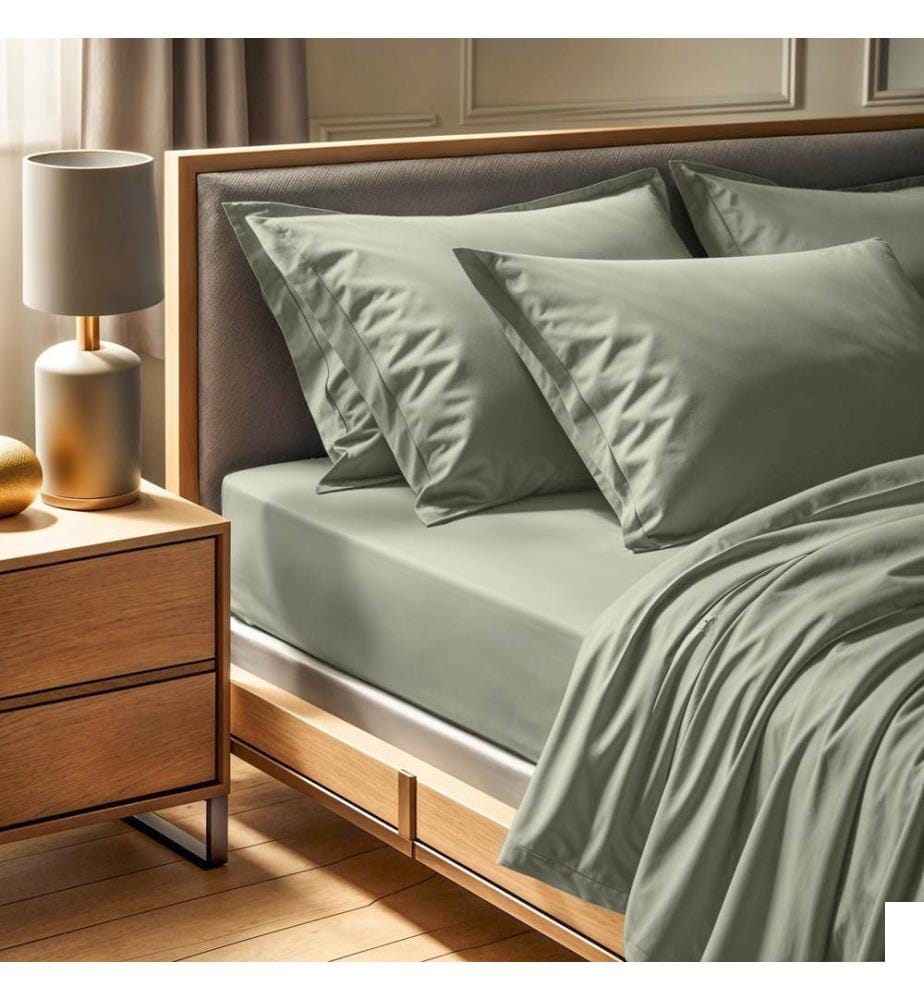 Drap-housse double Ranforce, vert, 100 % COTON RANFORCE
