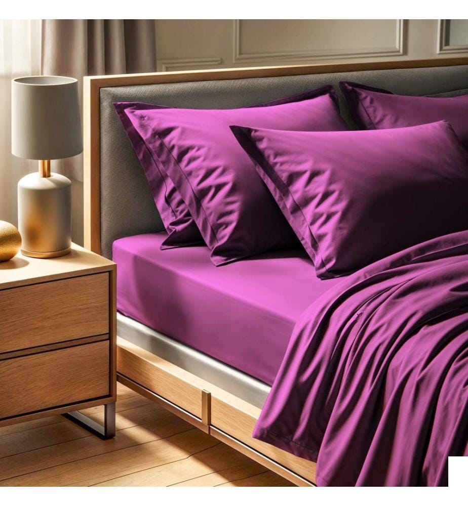 Drap-housse double XL Ranforce, violet, 100 % COTON RANFORCE