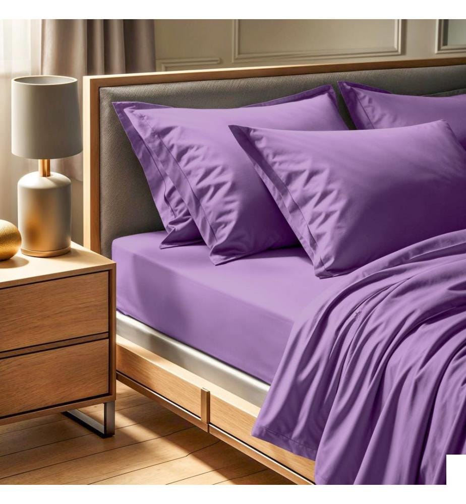 Drap-housse Ranforce King, lilas, 100 % COTON RANFORCE