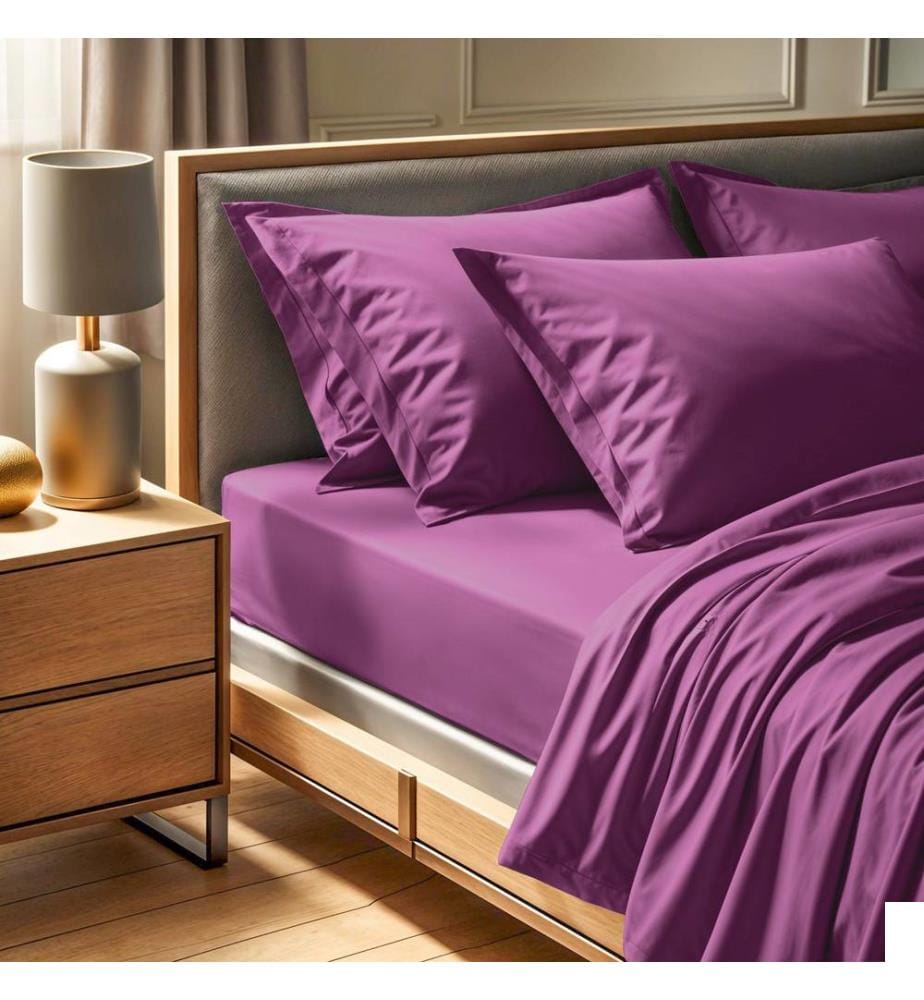 Drap-housse Ranforce Super King, violet, 100 % COTON RANFORCE