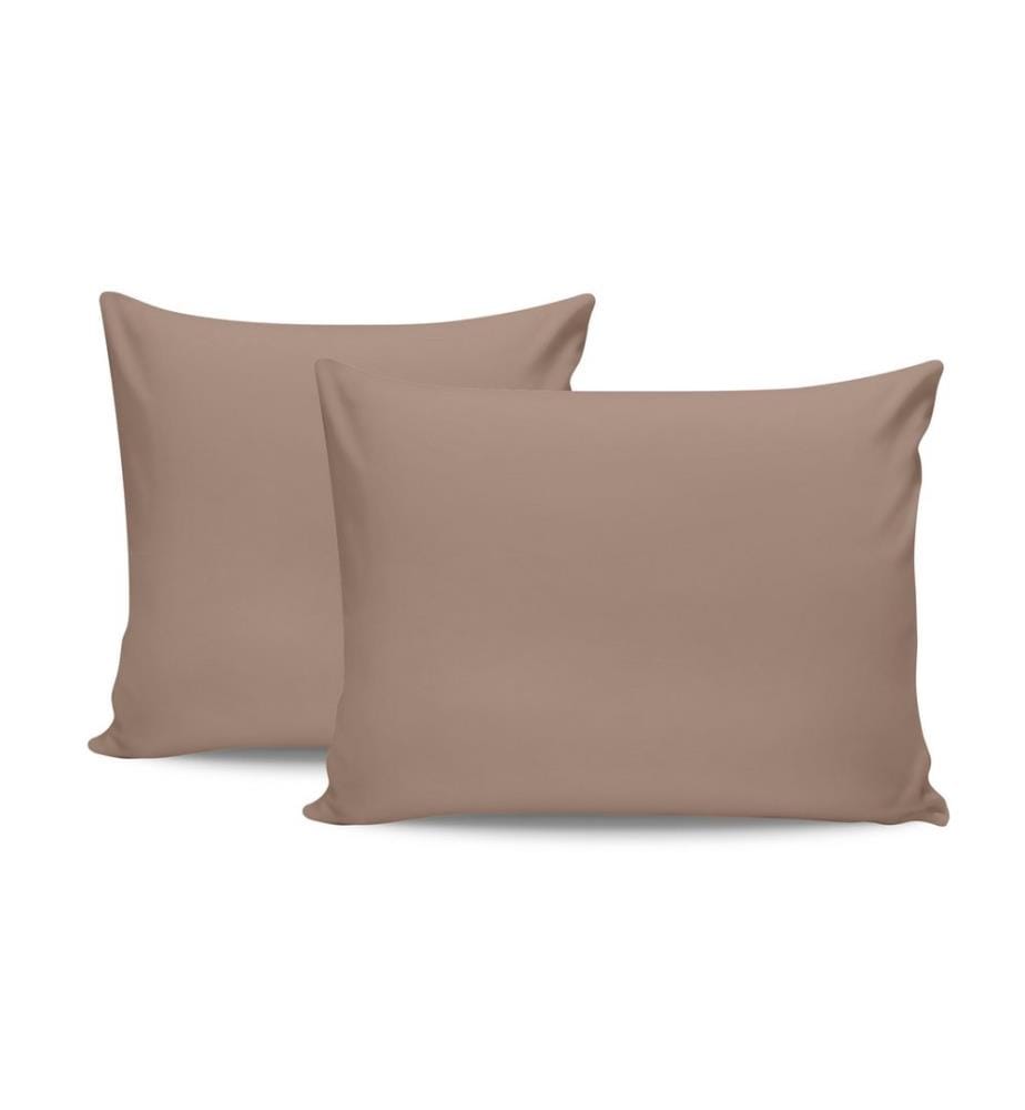 Ensemble de taies d'oreiller, 2 pièces, beige, 100 % COTON RANFORCE