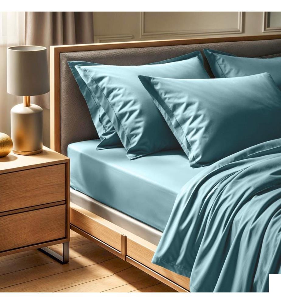 Drap-housse double XL Ranforce, menthe, 100 % COTON RANFORCE