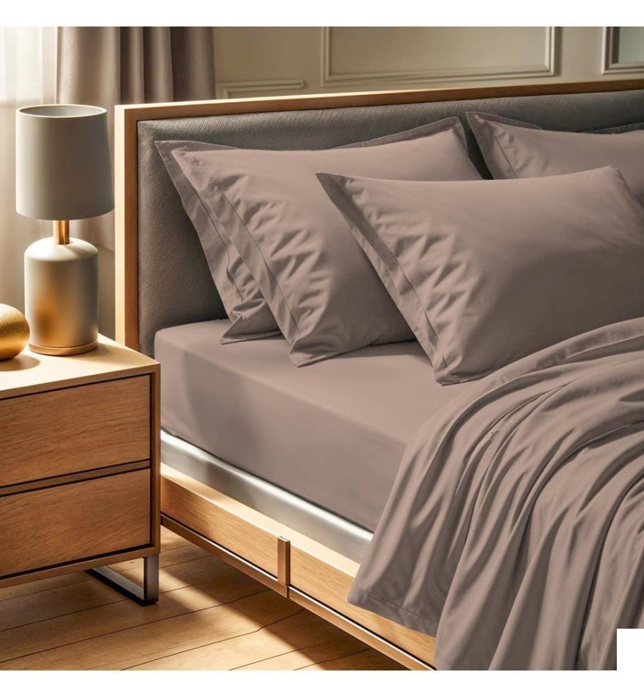 Drap-housse Ranforce King, beige, 100 % COTON RANFORCE